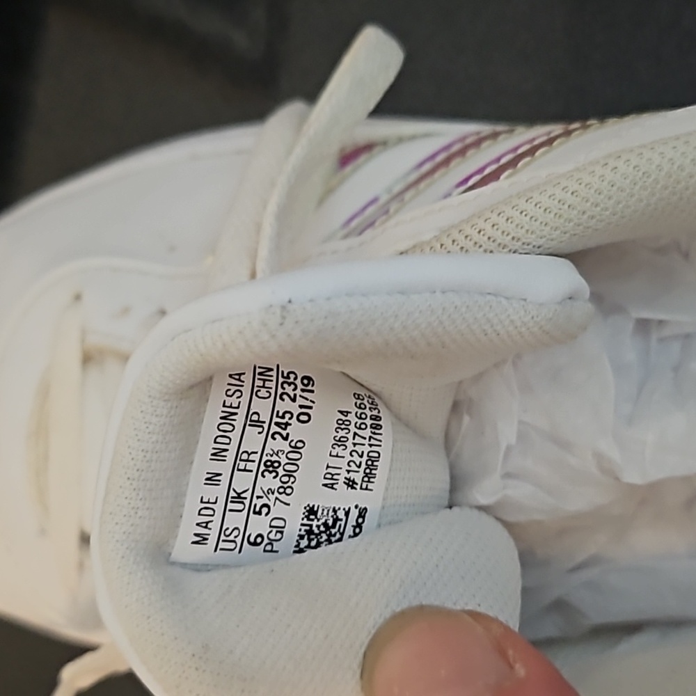 Adidas white Grand Court sneakers youth size 6 - Picture 9 of 11